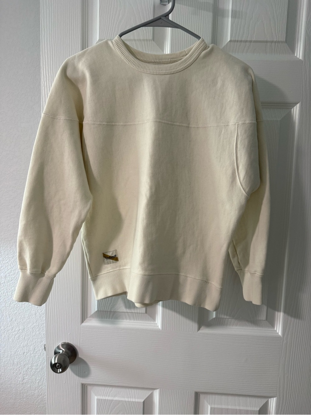 Tracksmith Womens Cream Crewneck Sweatshirt